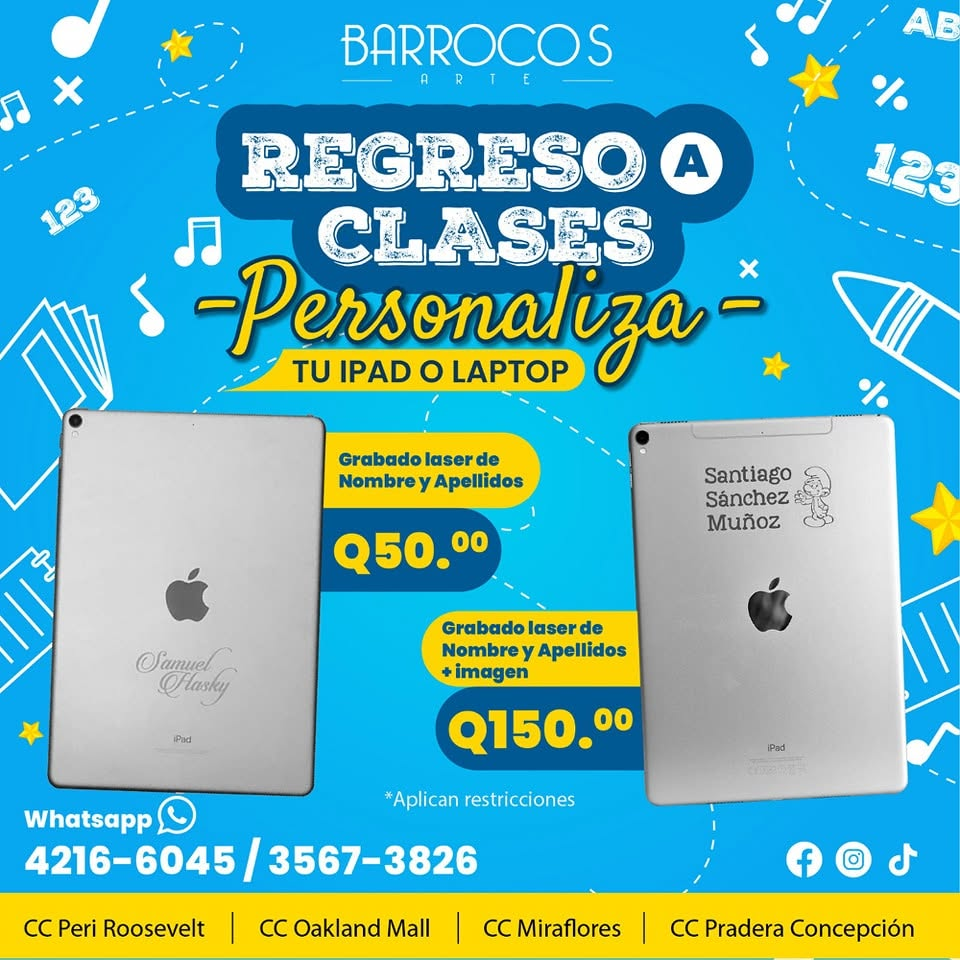 Grabado láser de nombre en iPad o laptop